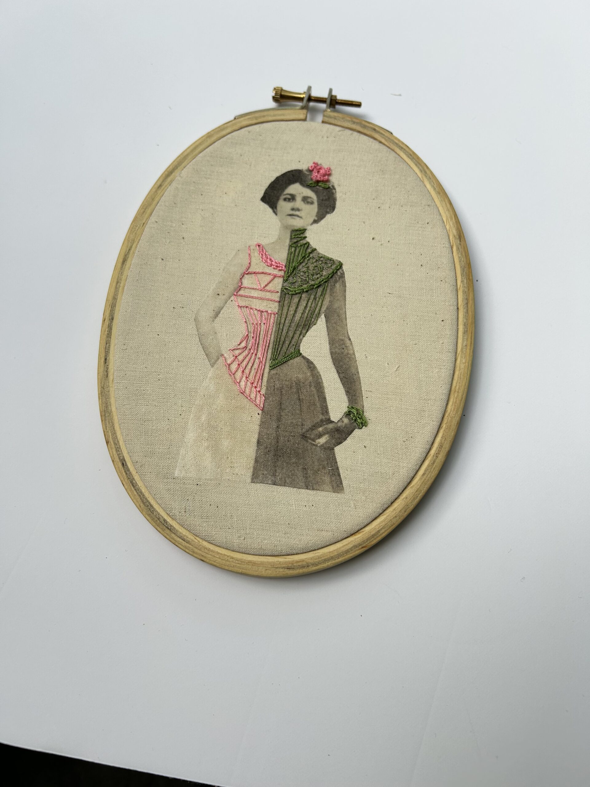 Divided Form, 2025 – Embroidered 1800s Corset Advertisement - Image 3