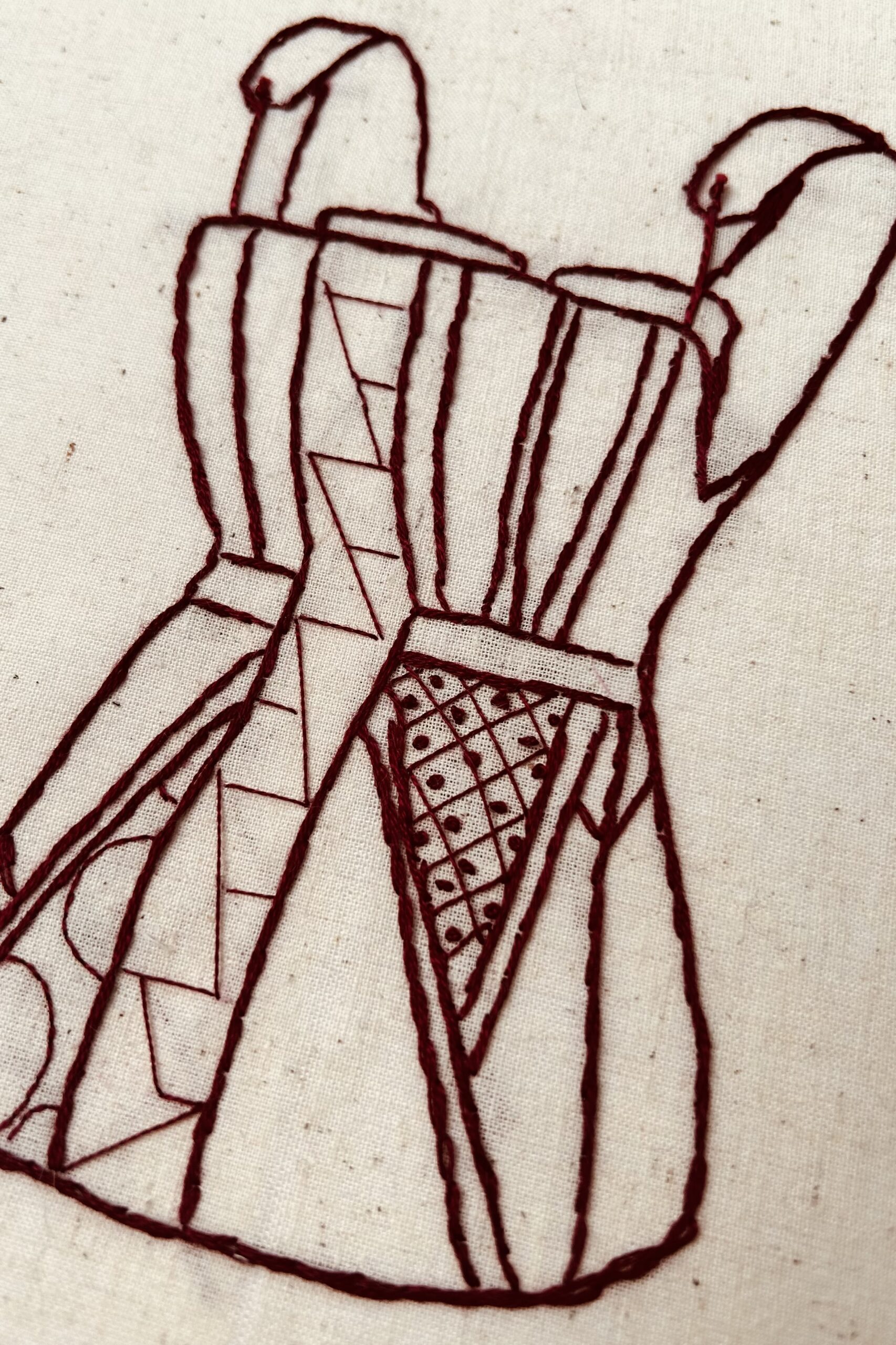 Structure, 2025 – 1890 Corset Embroidery on Cotton Canvas - Image 2