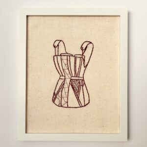Structure, 2025 – 1890 Corset Embroidery on Cotton Canvas