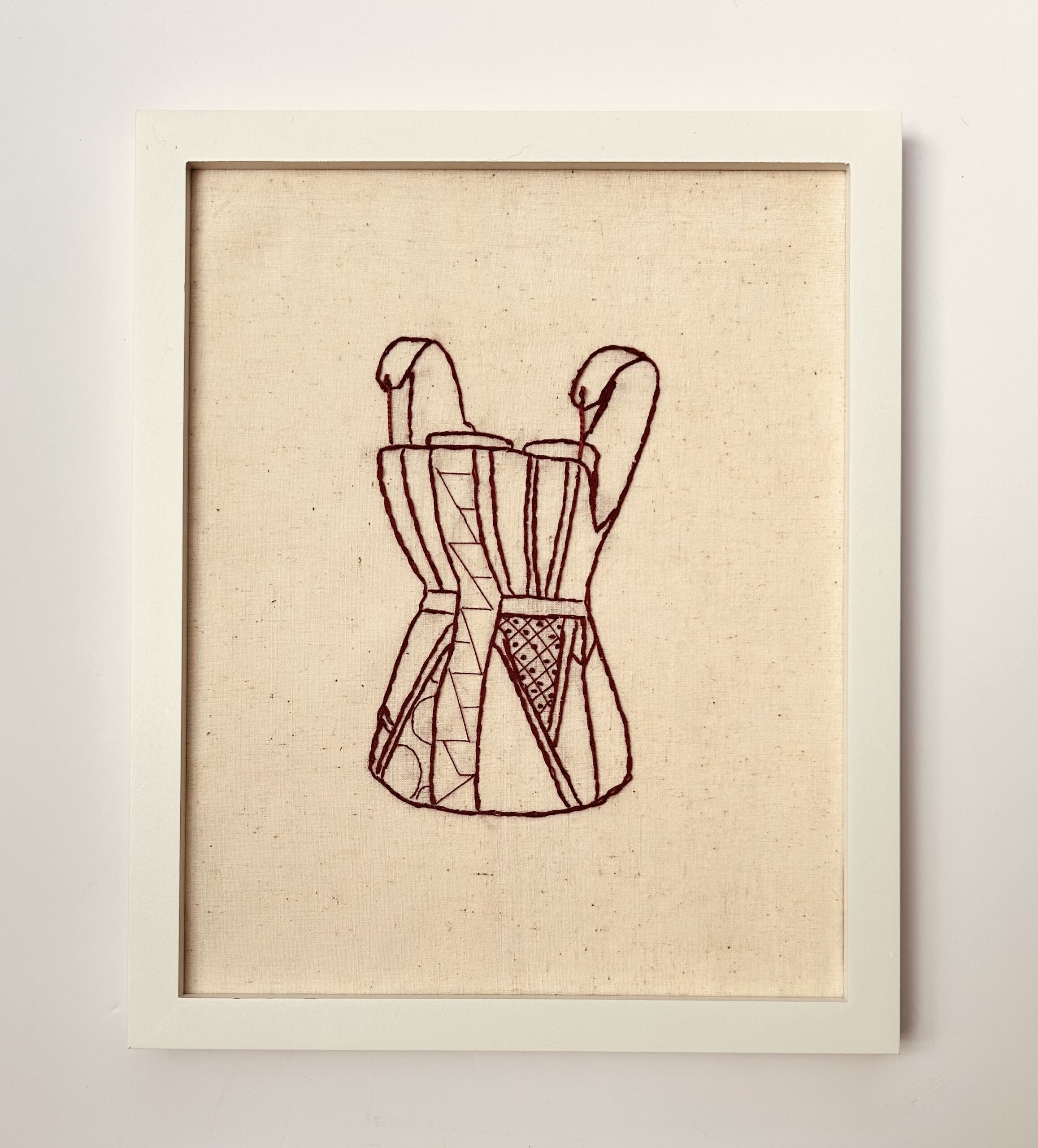 Structure, 2025 – 1890 Corset Embroidery on Cotton Canvas