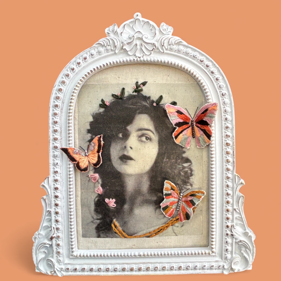 The Awakening — Butterfly Embroidery Art