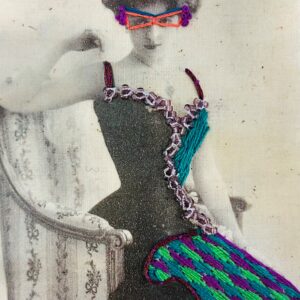 electric-debutante-2025-mixed-media-embroidery-on-vintage-photo-print