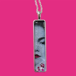 Gothic Portrait Pendant Necklace – Vintage Film Muse Jewelry – Handmade Art Necklace – Feminine Dark Romantic Jewelry