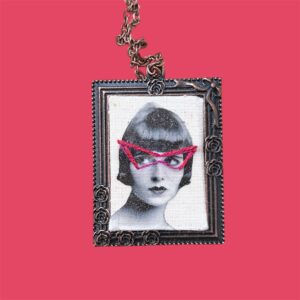Vintage Portrait Necklace – Art Pendant Necklace – Gothic Feminist Jewelry – Handmade Statement