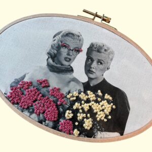 how-to-marry-a-millionaire-vintage-hollywood-embroidery-art-hand-embroidered-textile-wall-art-old-hollywood-film-inspired-decor