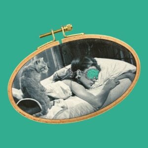 Audrey Hepburn “Breakfast at Tiffany’s” Embroidery – Sleep Scene Textile Art