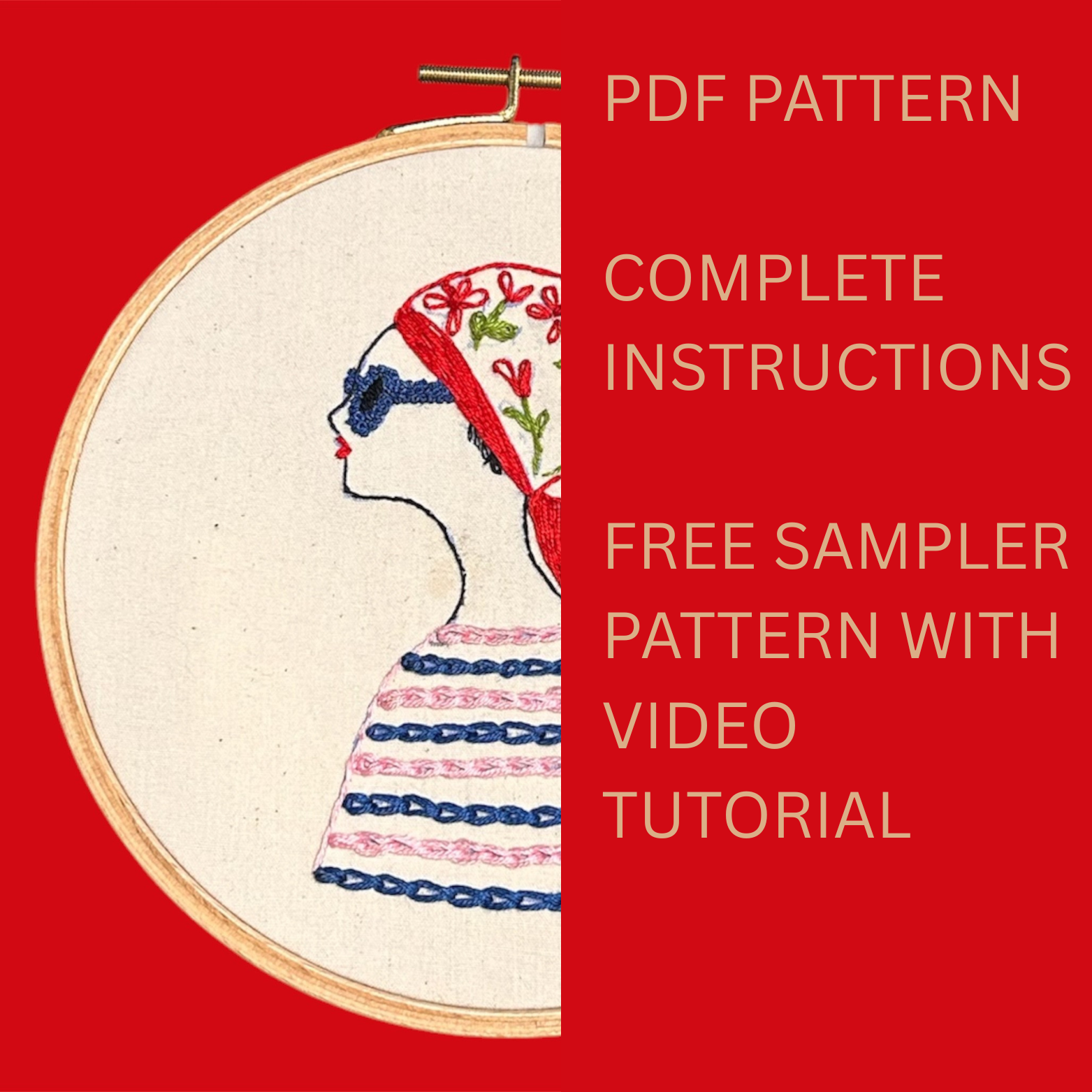 1950s Starlet Embroidery Pattern PDF | Beginner-Friendly Hand Embroidery Pattern | Instant Download - Image 3