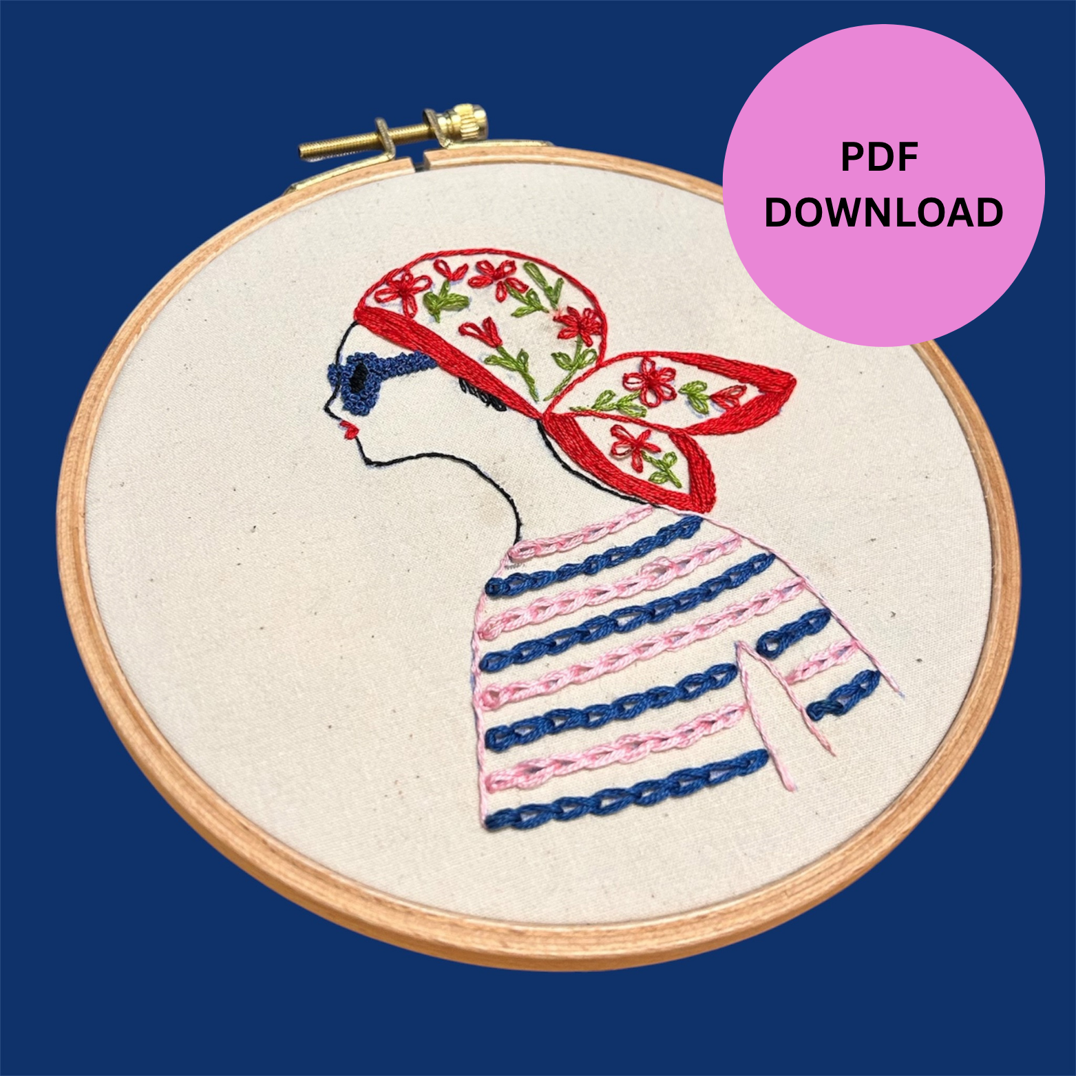 1950s Starlet Embroidery Pattern PDF | Beginner-Friendly Hand Embroidery Pattern | Instant Download - Image 6