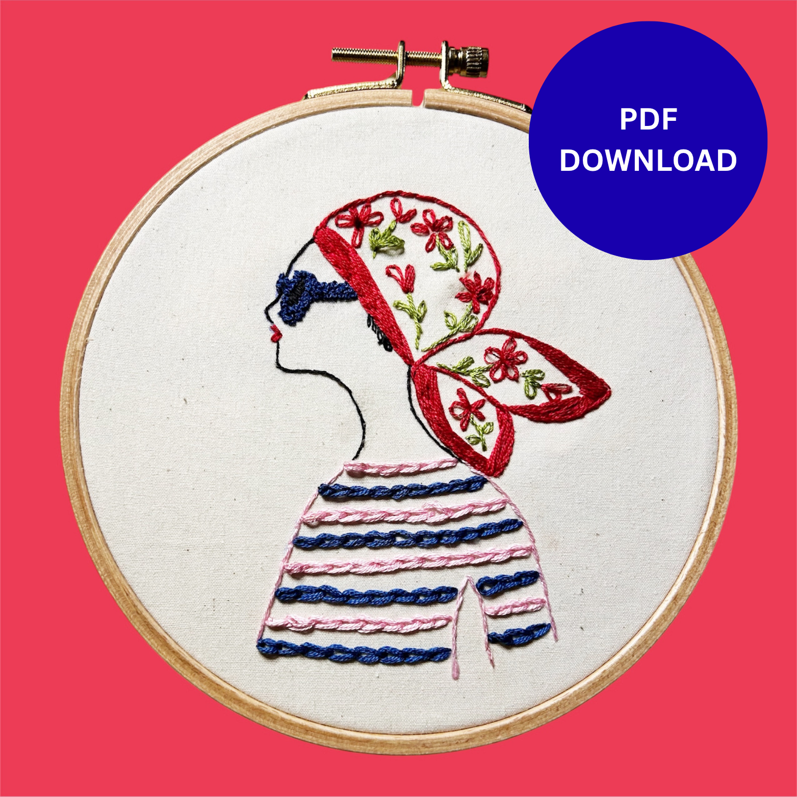 1950s Starlet Embroidery Pattern PDF | Beginner-Friendly Hand Embroidery Pattern | Instant Download
