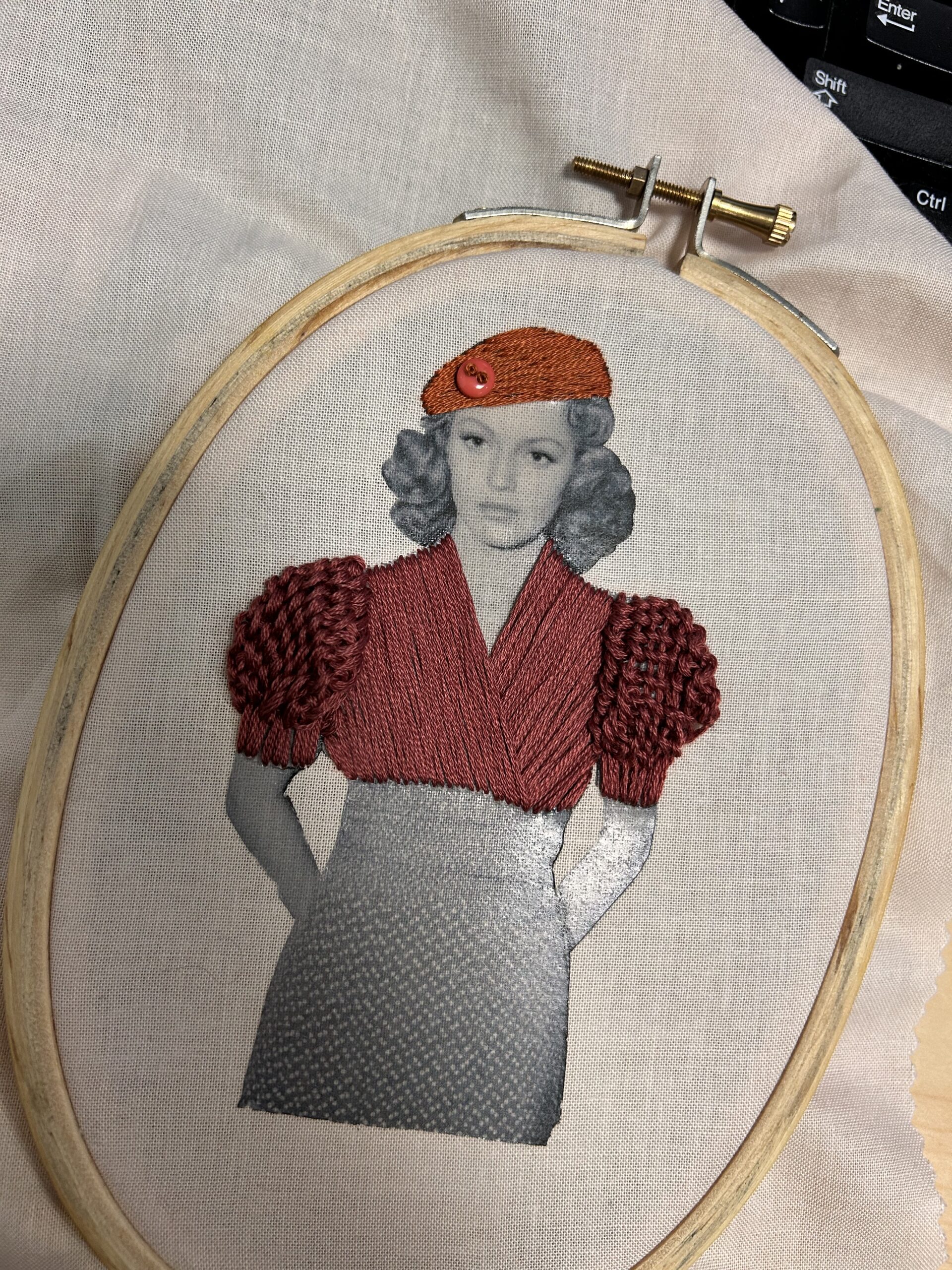 Lana Turner — Hand-Embroidered Textile Portrait - Image 6