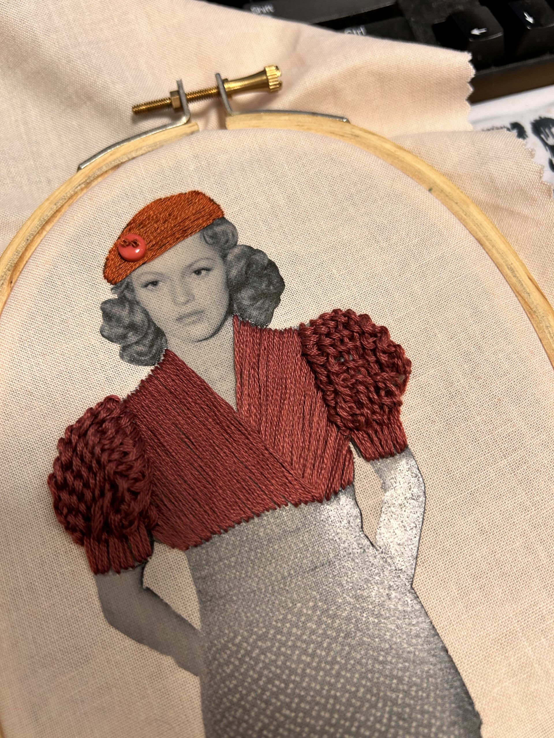 Lana Turner — Hand-Embroidered Textile Portrait - Image 5
