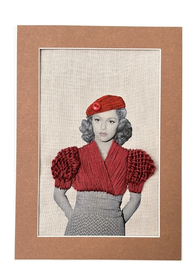 Lana Turner — Hand-Embroidered Textile Portrait