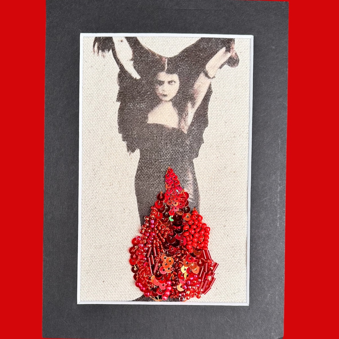 Ablaze — Hand-Embroidered Vintage Photograph