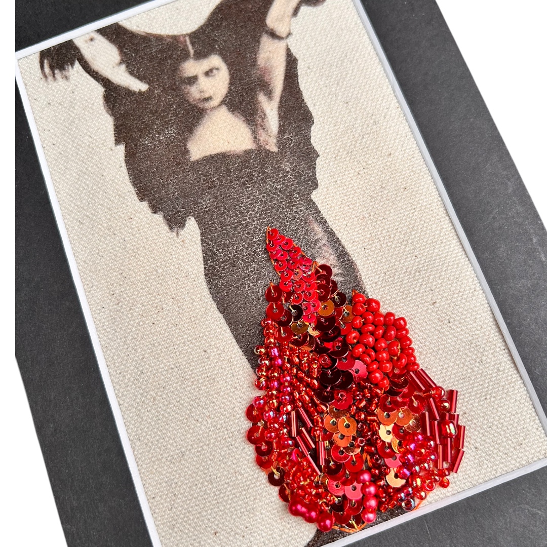Ablaze — Hand-Embroidered Vintage Photograph - Image 3