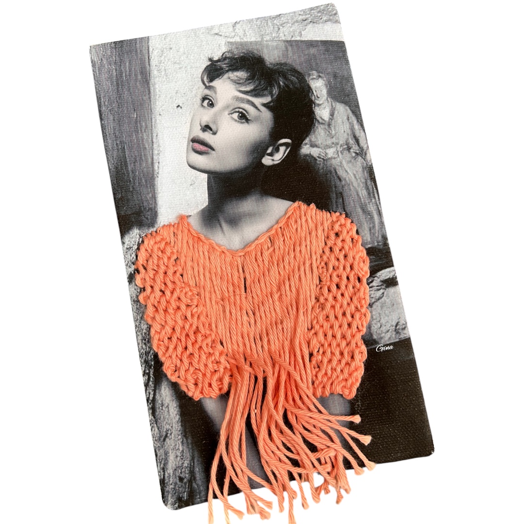 Audrey Hepburn — Hand-Embroidered Fashion Portrait - Image 3