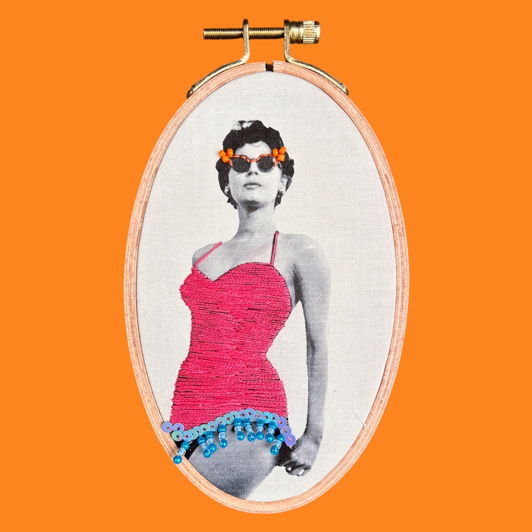 Ava Gardner — Hand-Embroidered Old Hollywood Fashion Portrait
