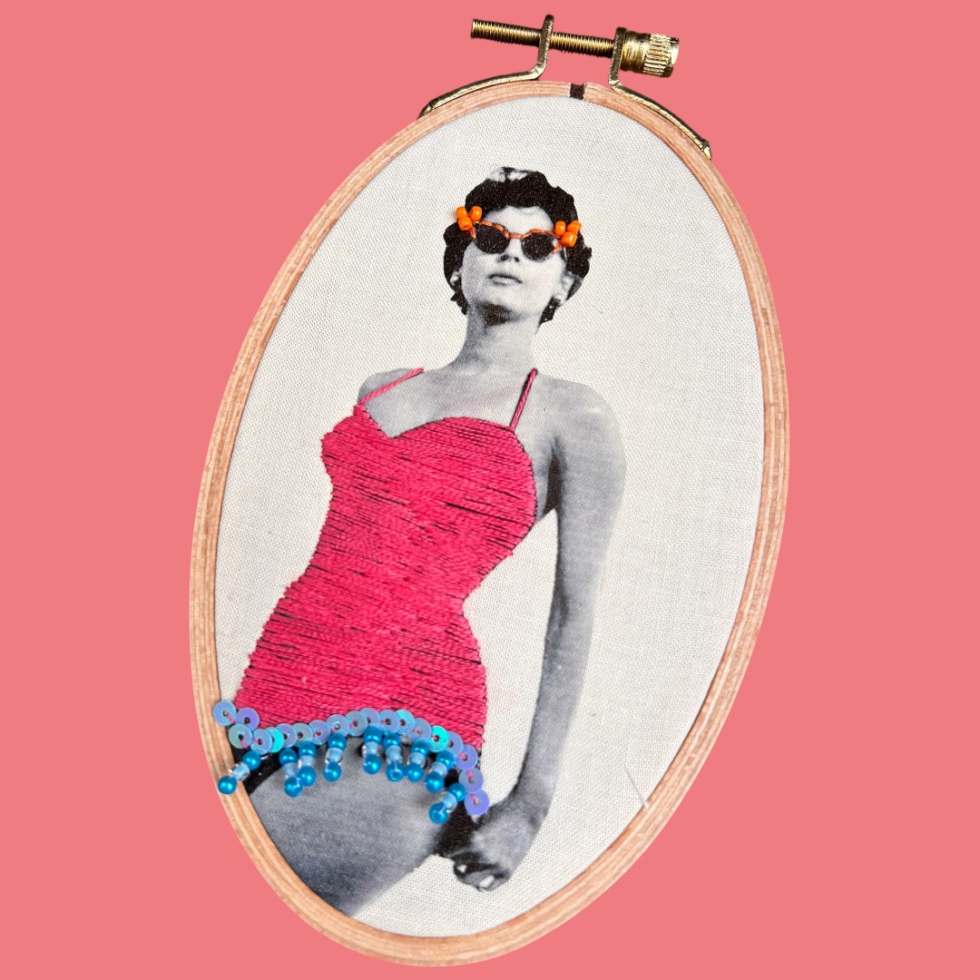 Ava Gardner — Hand-Embroidered Old Hollywood Fashion Portrait - Image 2