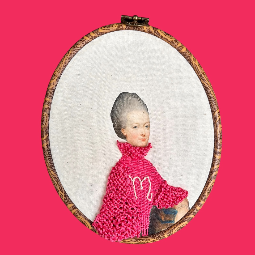 Marie Antoinette in Pink — Hand-Embroidered Fashion Portrait