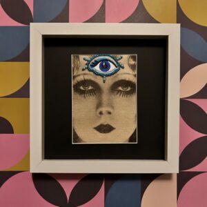 The Third Eye — Hand-Embroidered Vintage Photograph