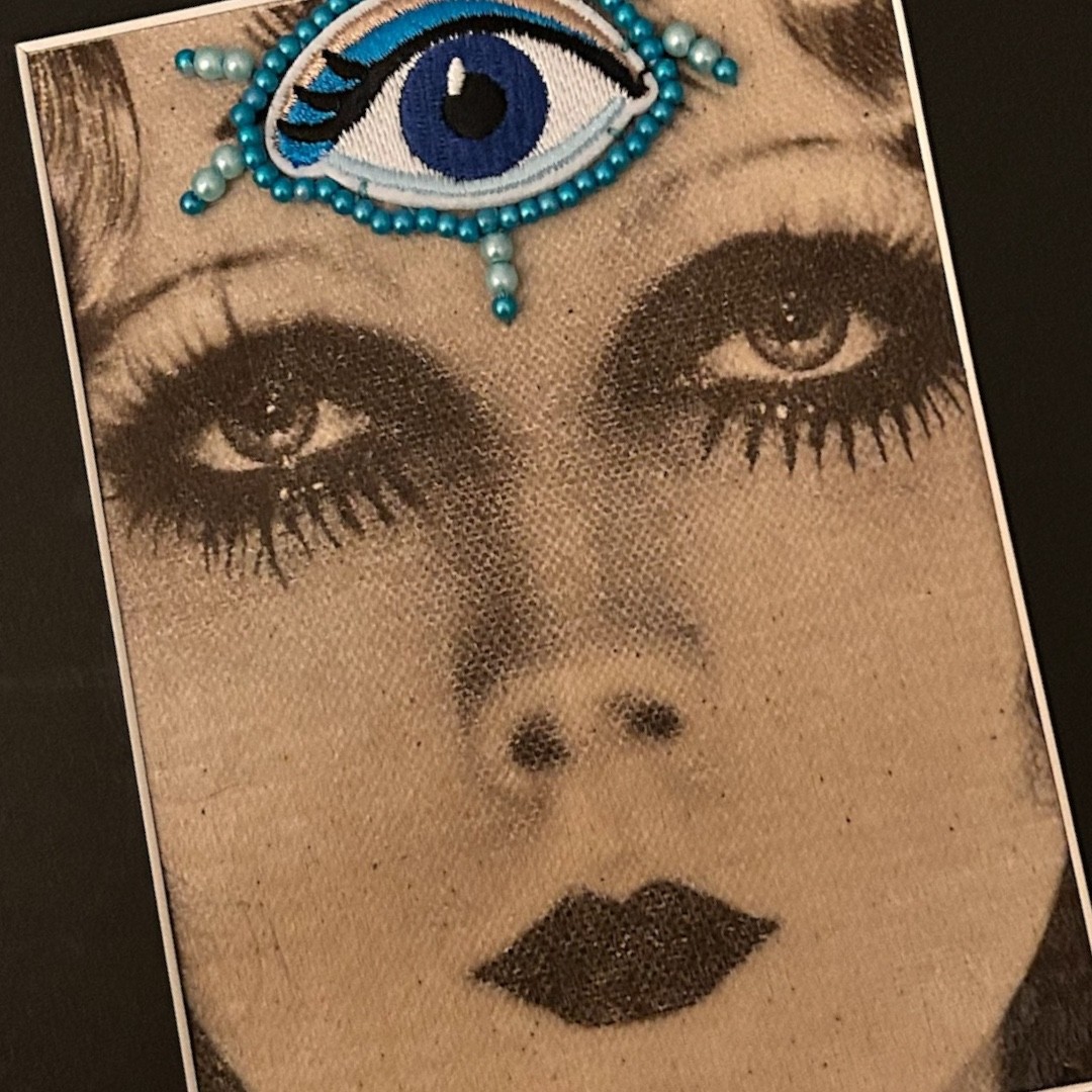 The Third Eye — Hand-Embroidered Vintage Photograph - Image 3