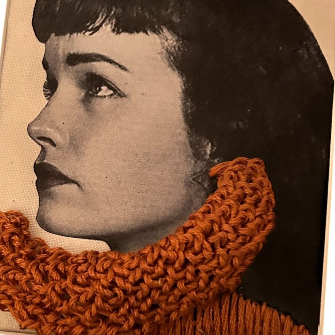 Bettie in Burnt Orange — Hand-Embroidered Portrait - Image 2