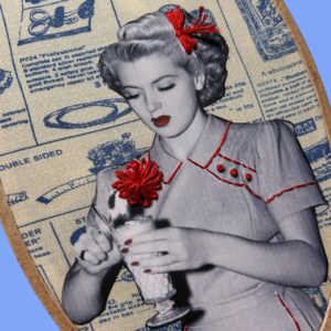 Lana Turner Hand-Embroidered Art | Old Hollywood Wall Decor