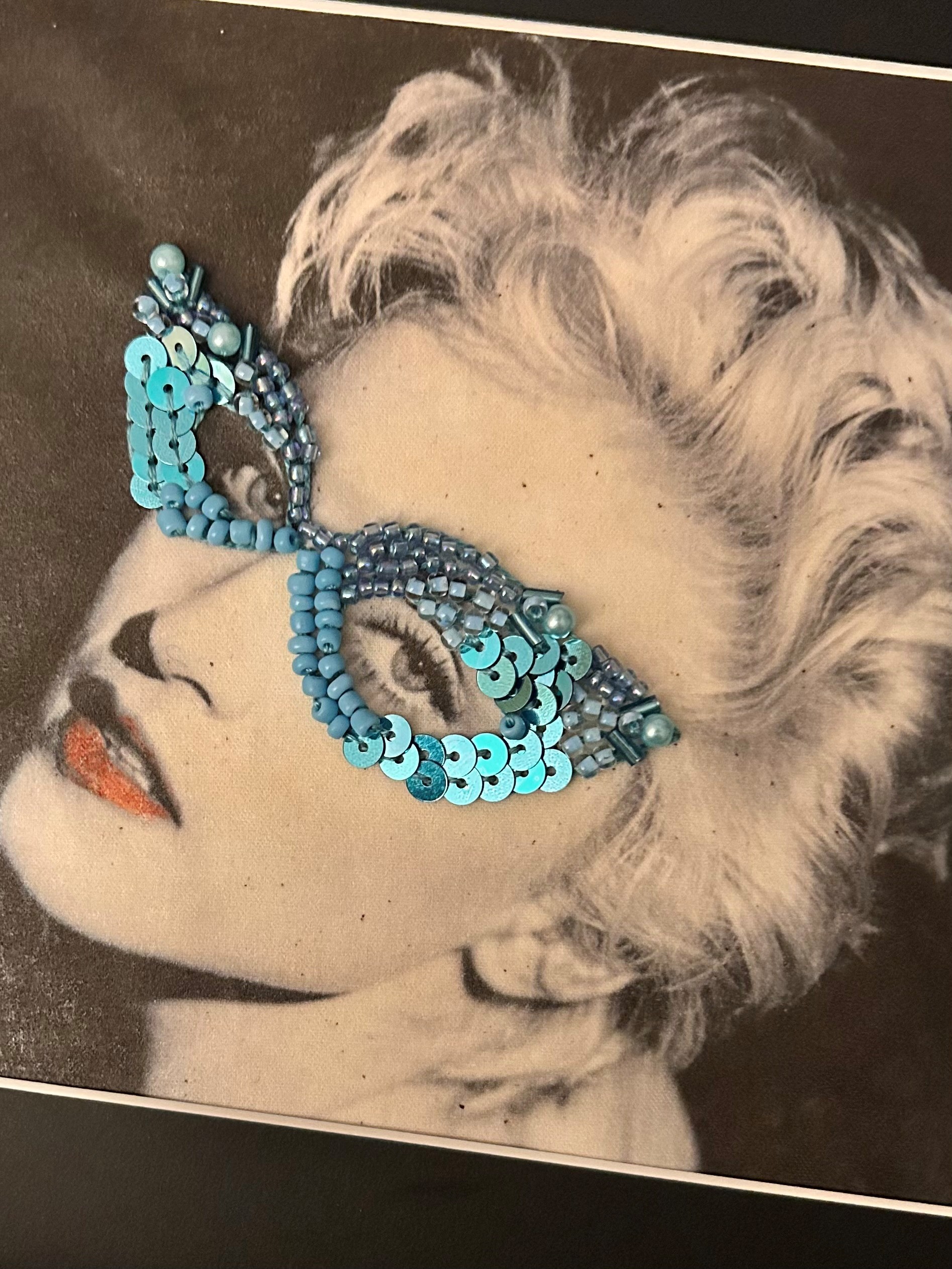 Madonna in Blue — Hand-Beaded Portrait